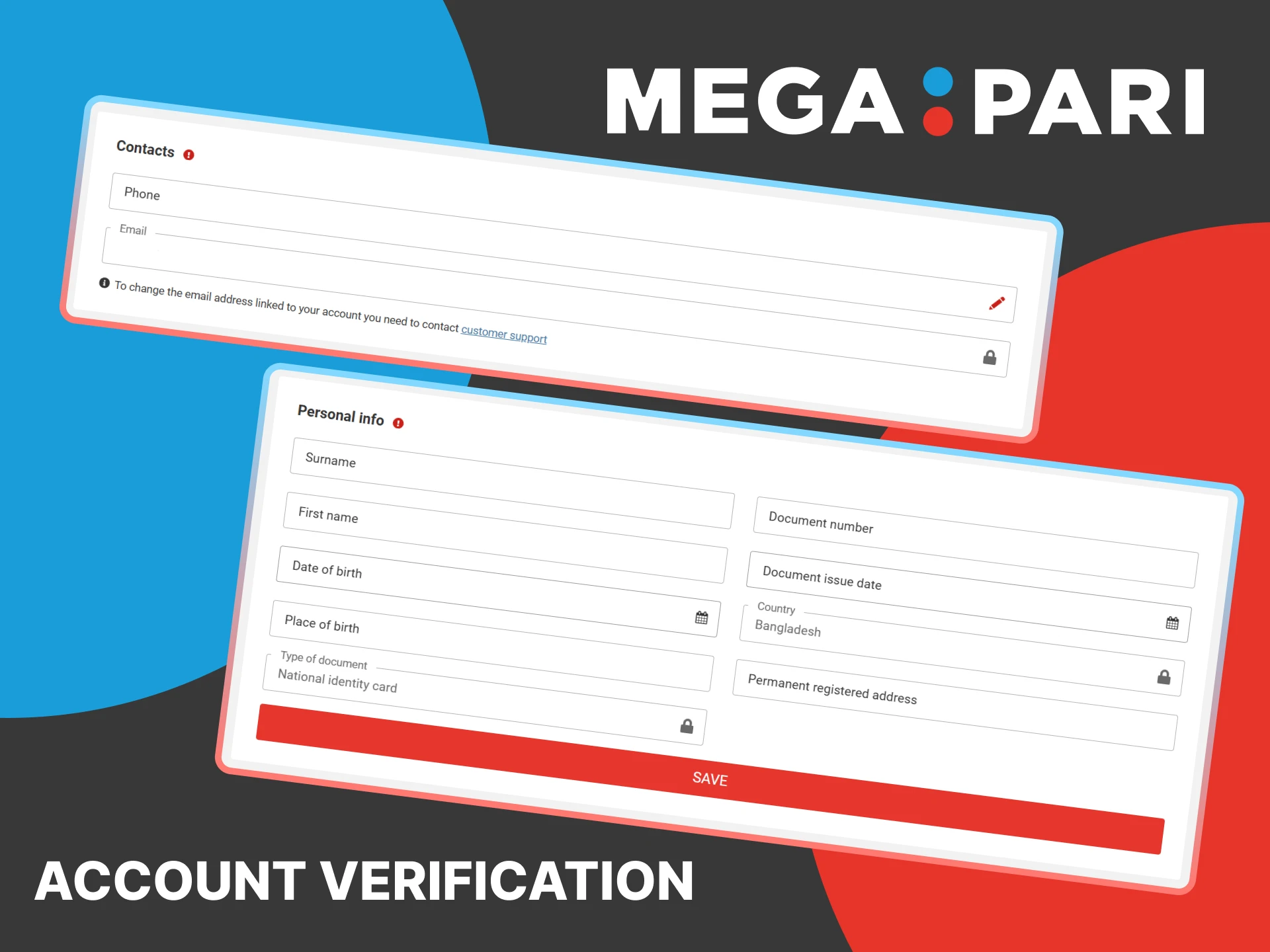 Verify your account after registration at MegaPari.