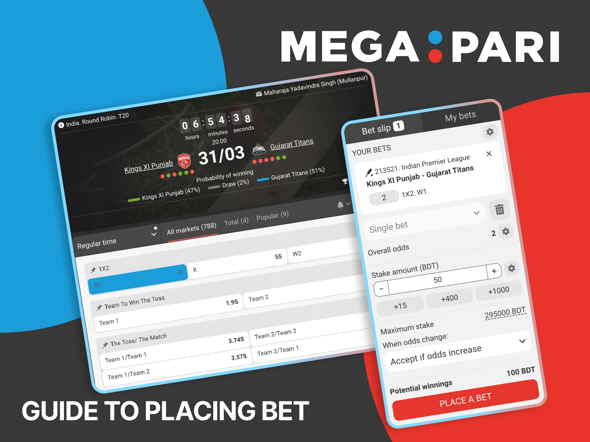 Get started with Megapari and place IPL bets quickly using an easy step by step flow.